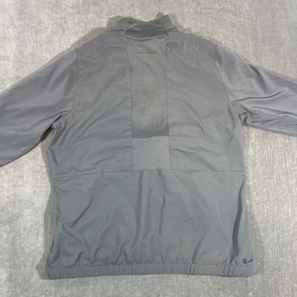 Adidas Men Large Gray Anorak Track Jacket Quarter 1/4 Zip Pullover Lightweight - Picture 7 of 7